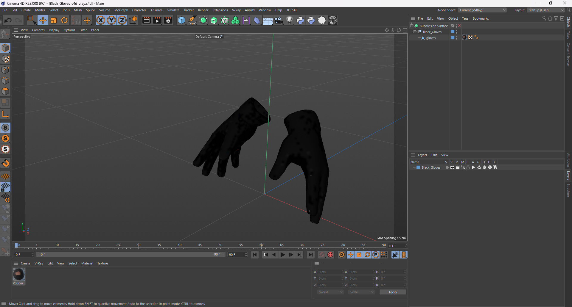 Black Gloves 3D