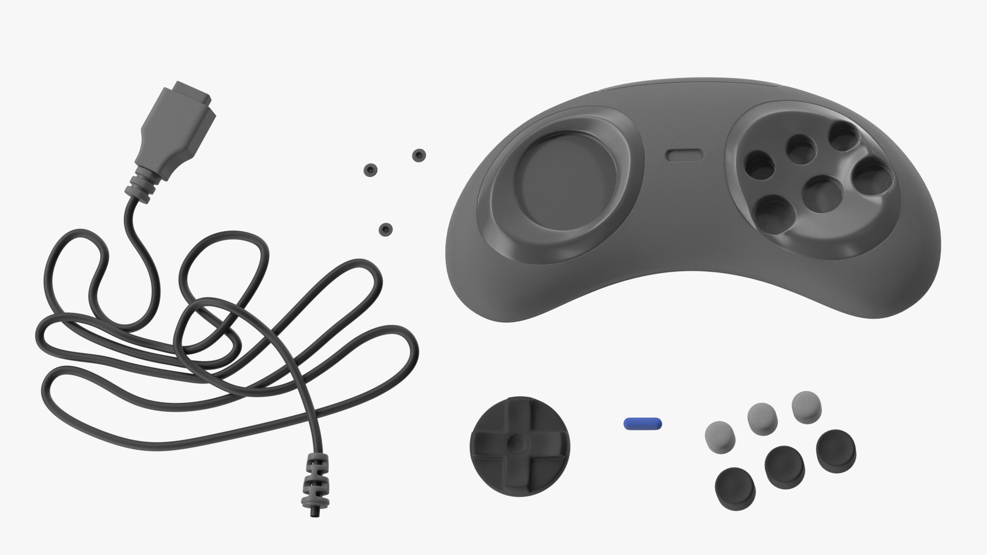 3D model Game Joystick for Console Grey