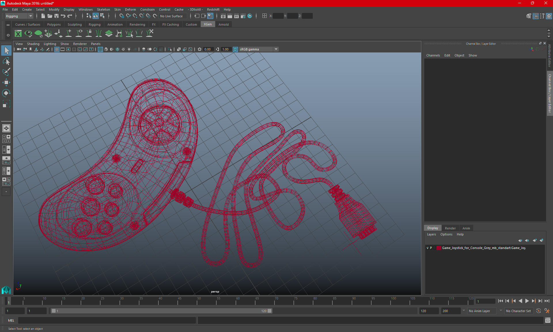 3D model Game Joystick for Console Grey