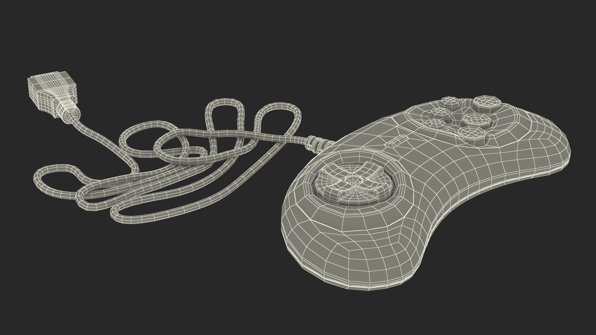 3D model Game Joystick for Console Grey