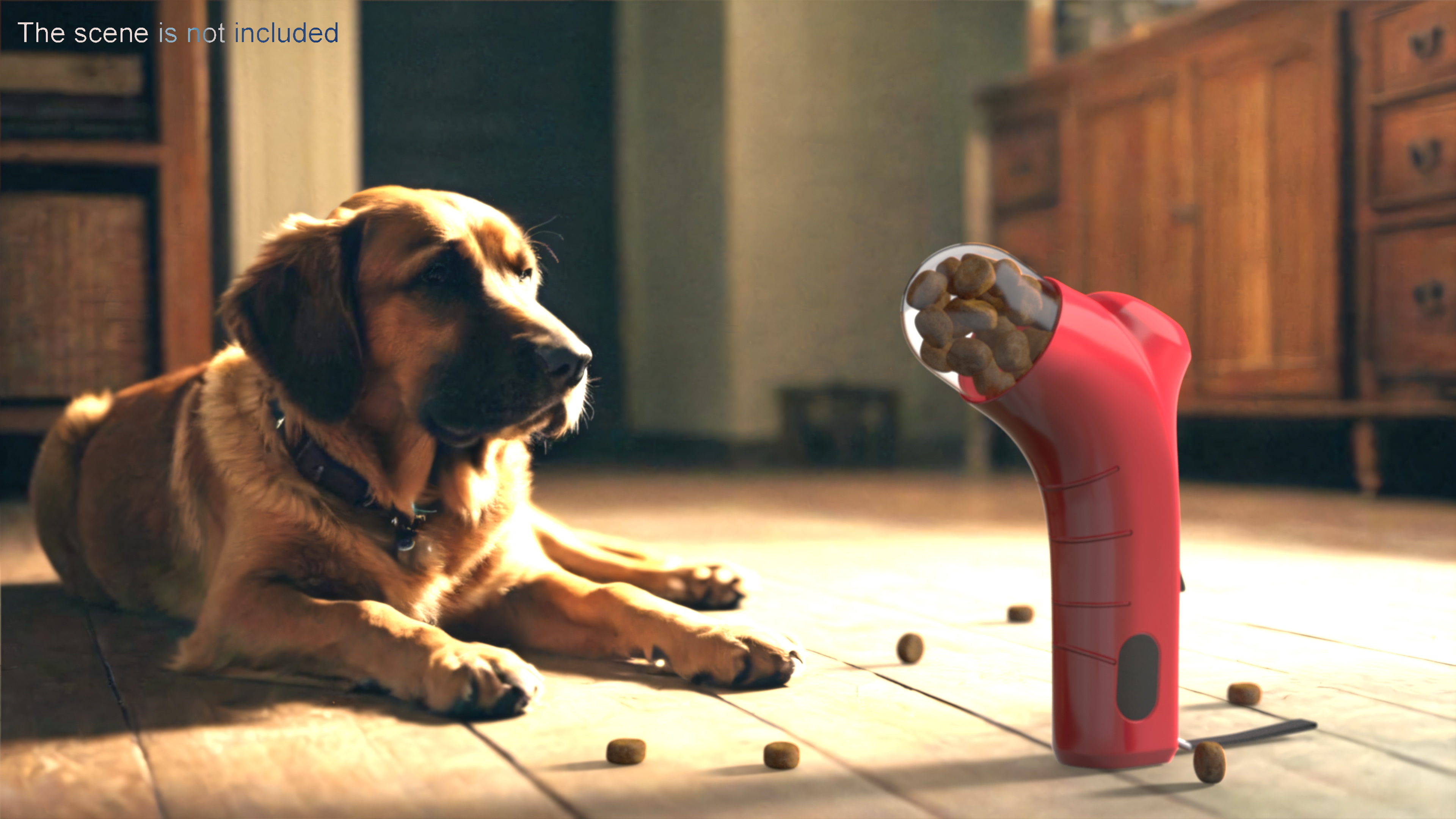 3D Puppy Snack Thrower Red with Food model