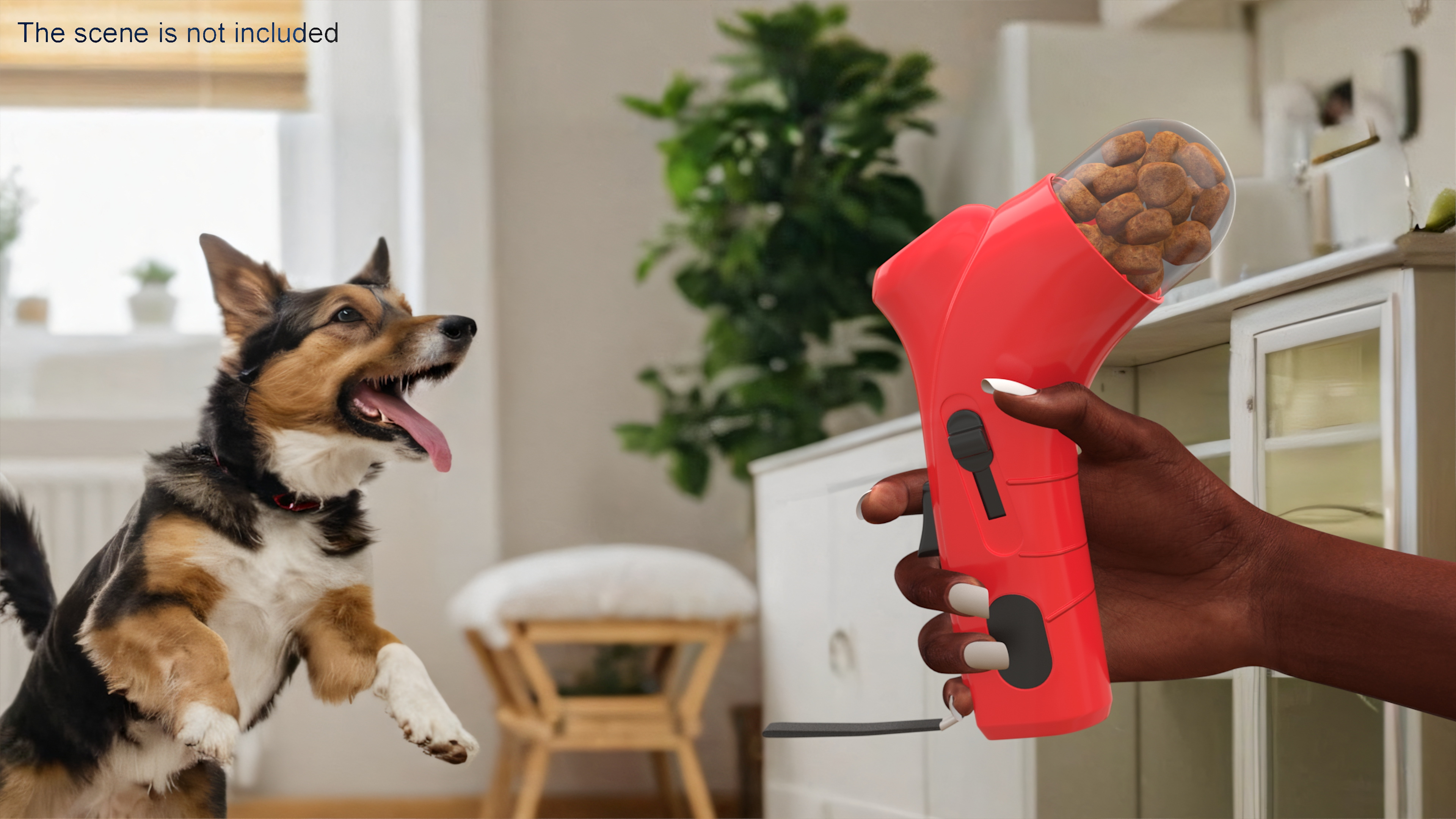 3D Puppy Snack Thrower Red with Food model