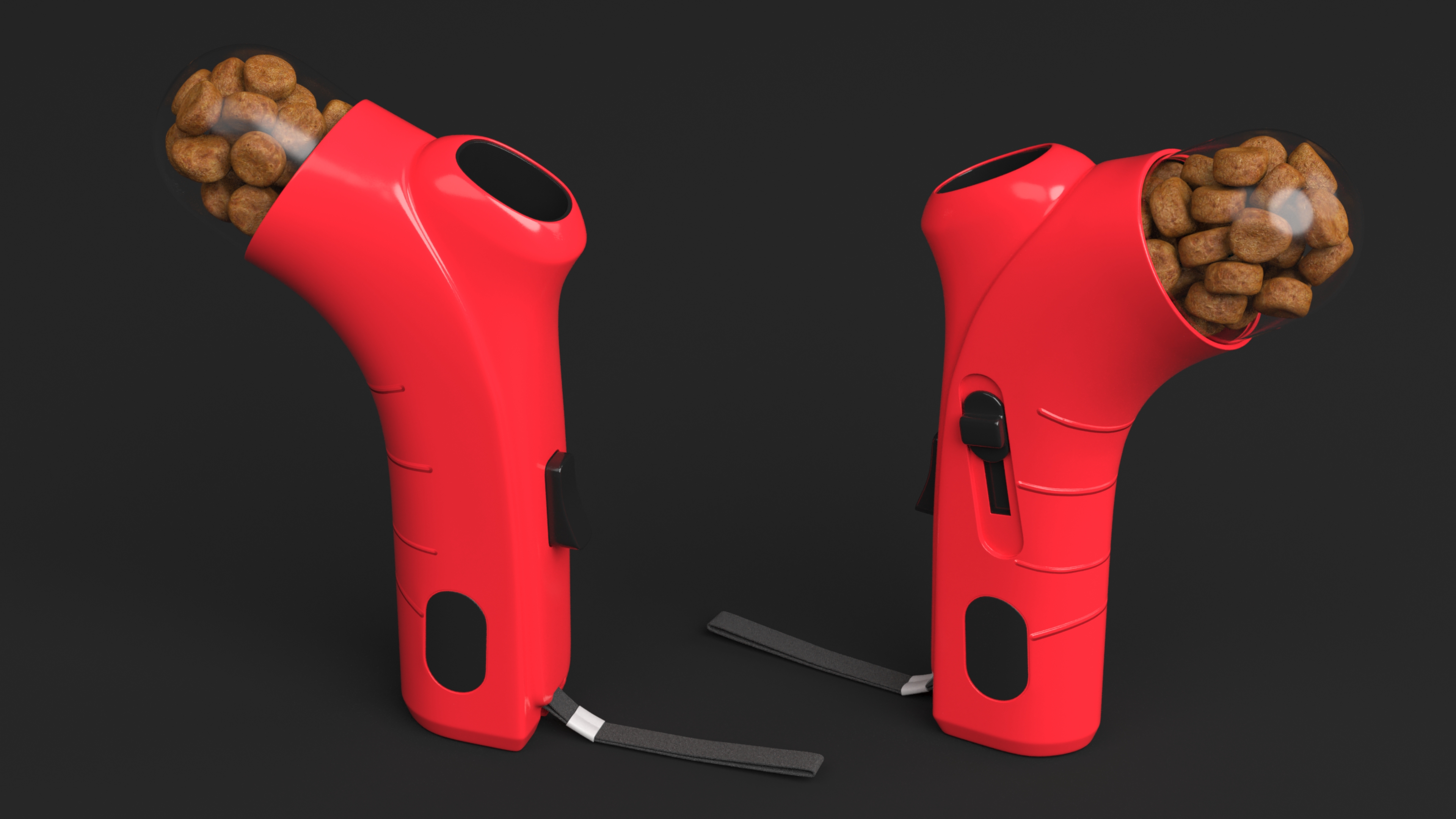 3D Puppy Snack Thrower Red with Food model