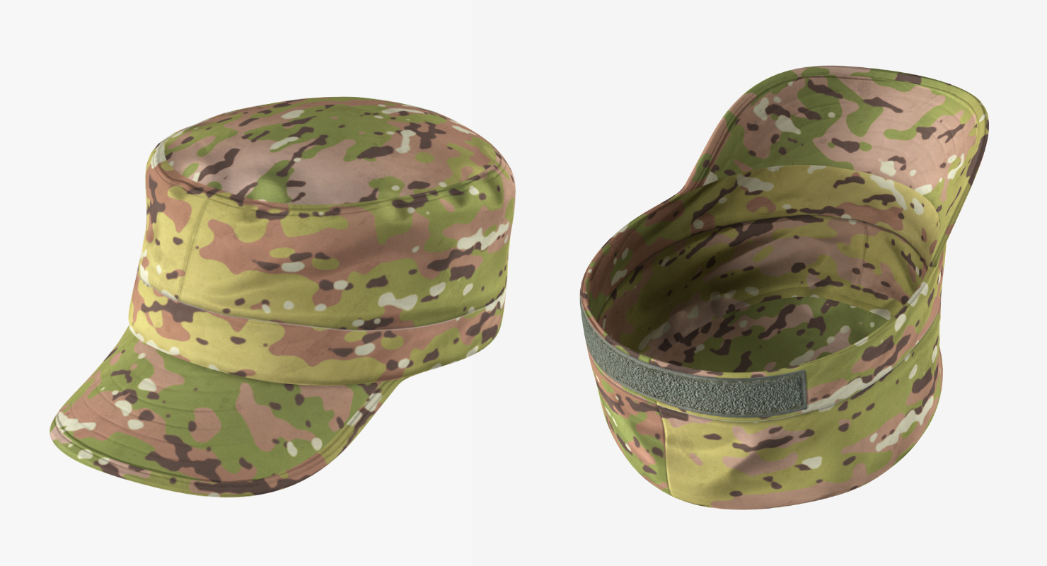 3D model African-American US Soldier Standing at Attention Camouflage