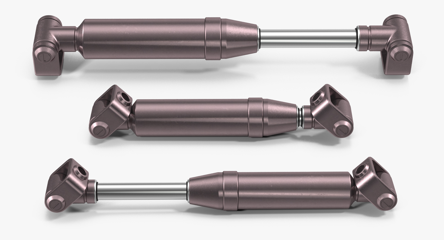 Anodized Hydraulic Cylinder 7 3D model