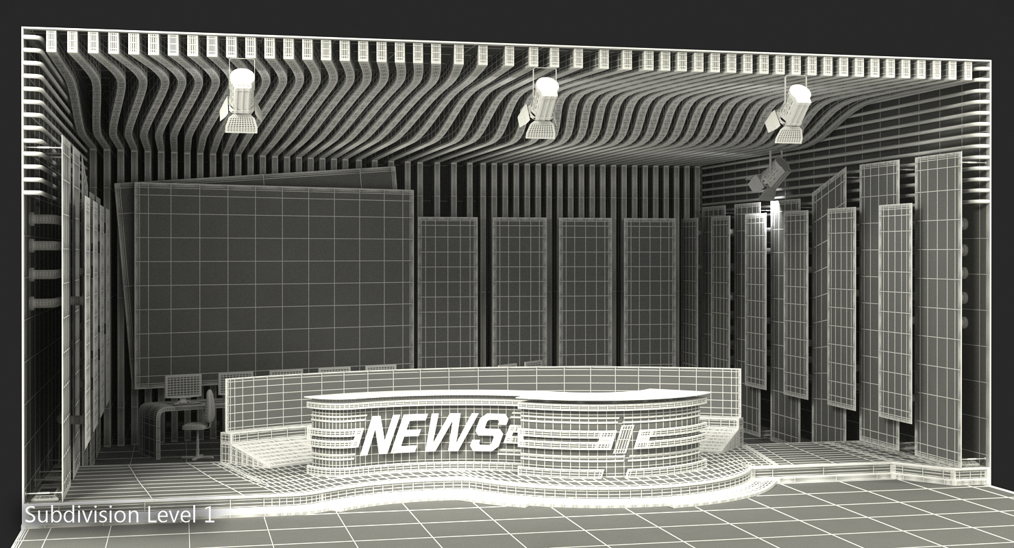 Big TV Studio Empty 3D model