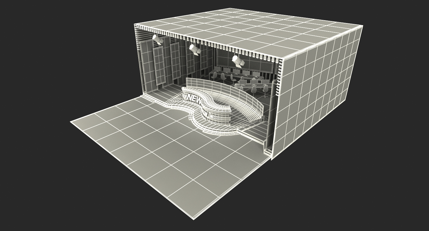 Big TV Studio Empty 3D model