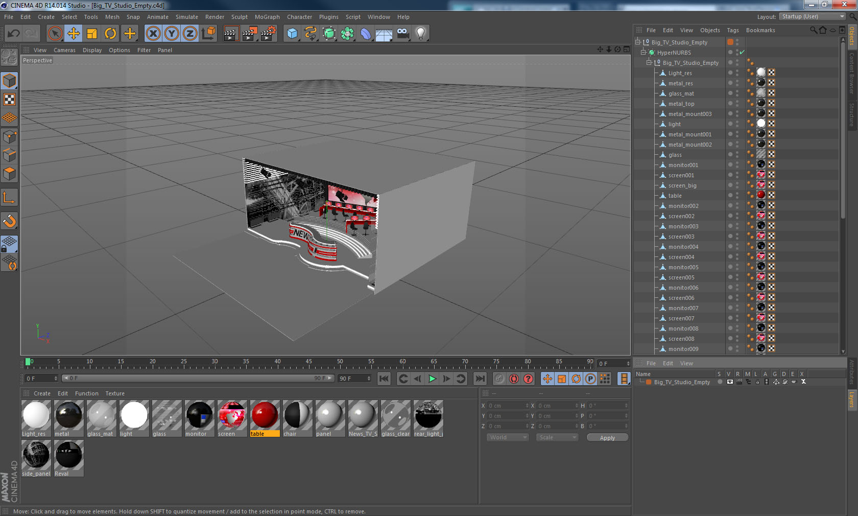 Big TV Studio Empty 3D model