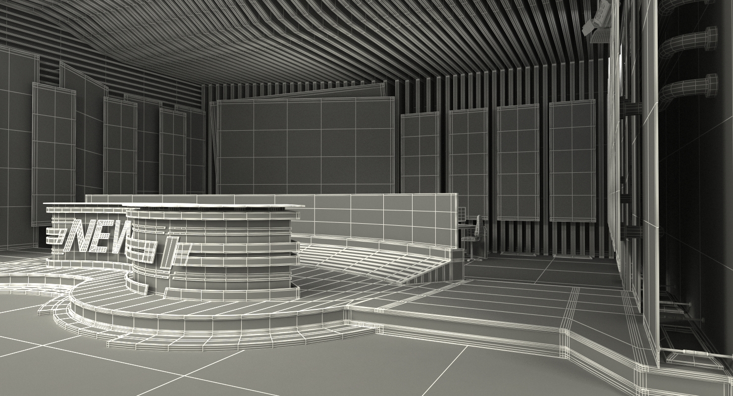 Big TV Studio Empty 3D model