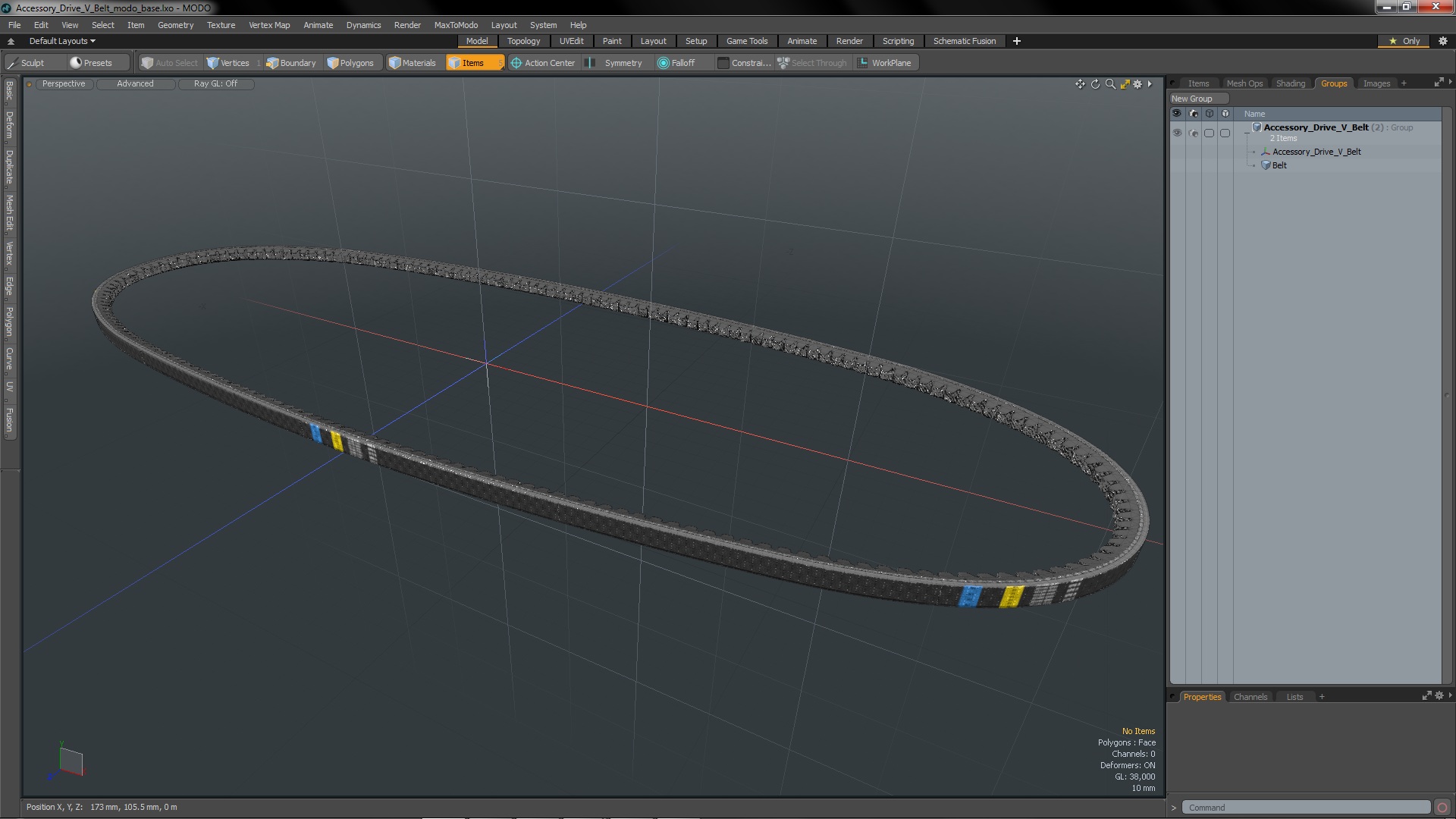 Accessory Drive V Belt 3D