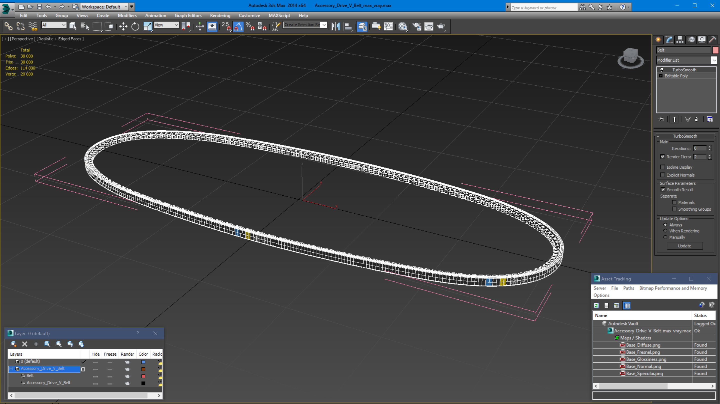 Accessory Drive V Belt 3D