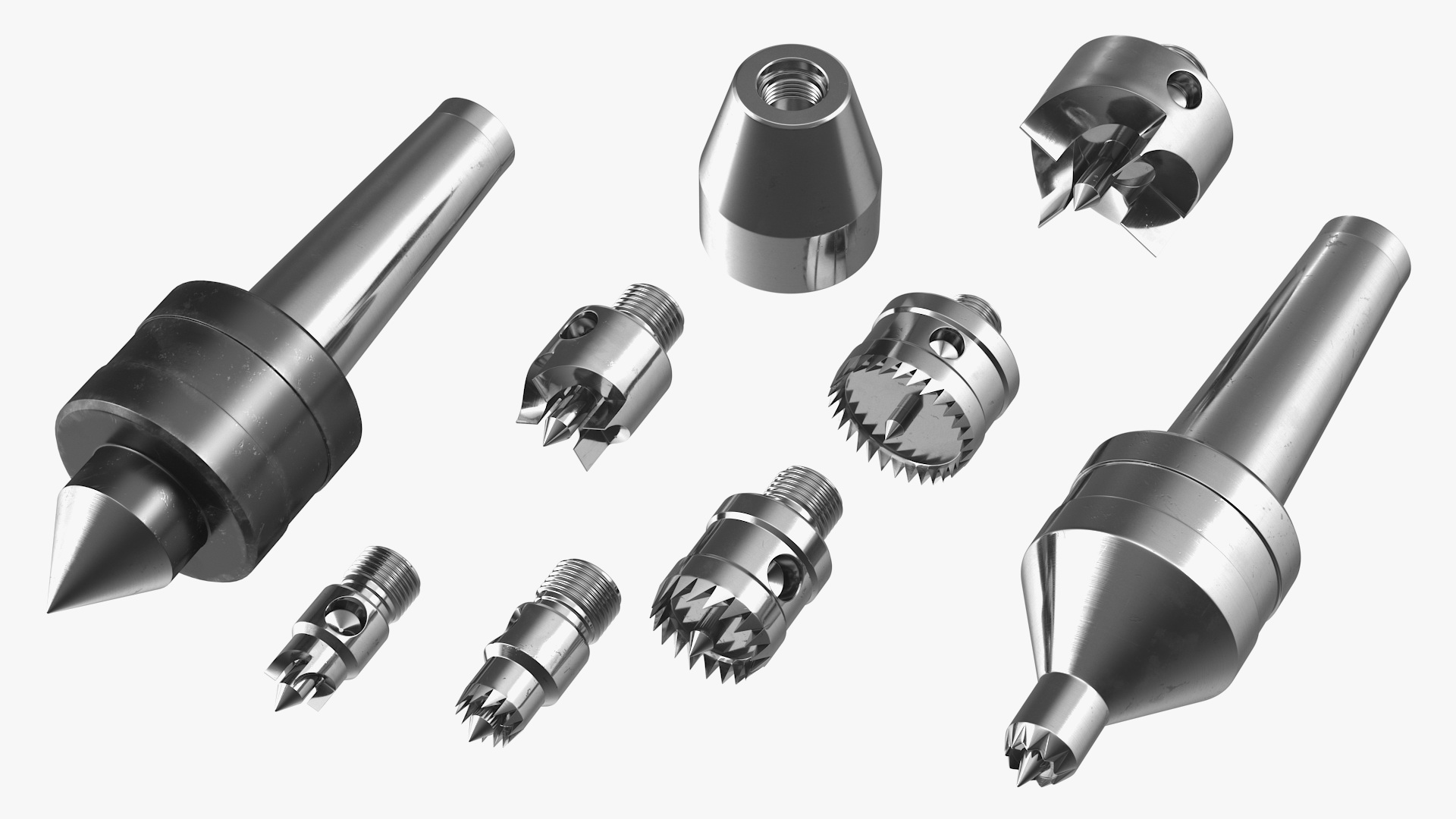 3D MT2 Wood Lathe Drive and Live Center Kit 9 Piece model