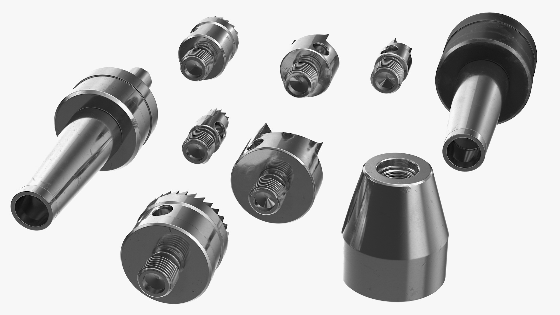 3D MT2 Wood Lathe Drive and Live Center Kit 9 Piece model