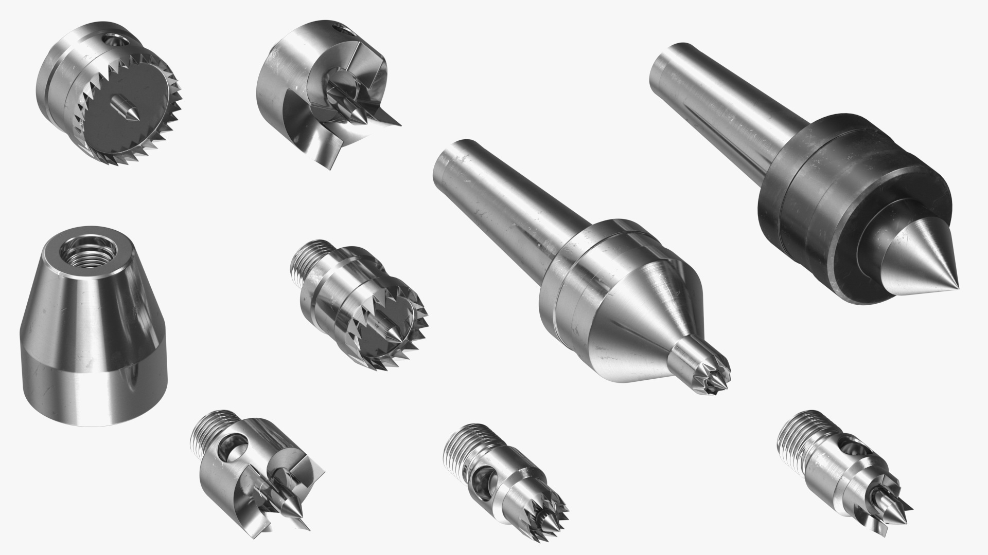 3D MT2 Wood Lathe Drive and Live Center Kit 9 Piece model