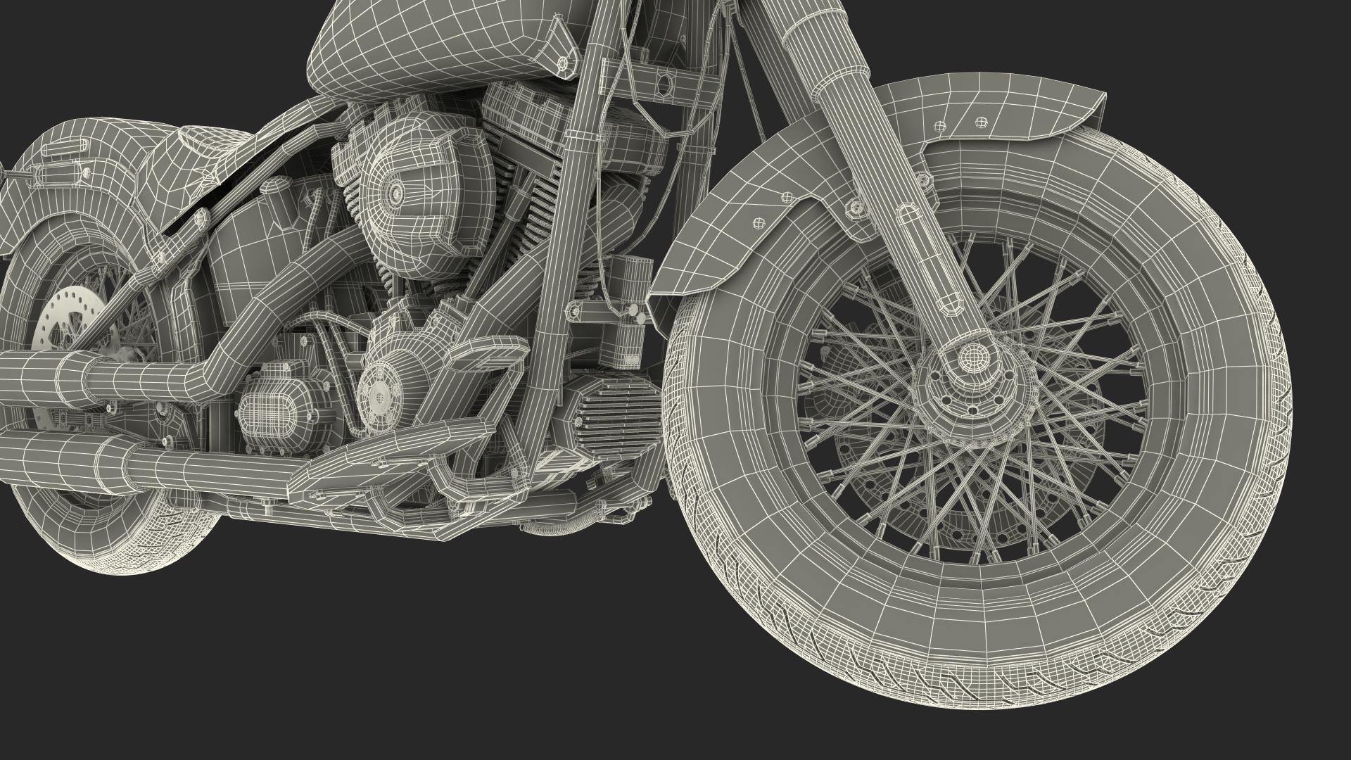 3D Softail Motorcycle Generic Rigged model