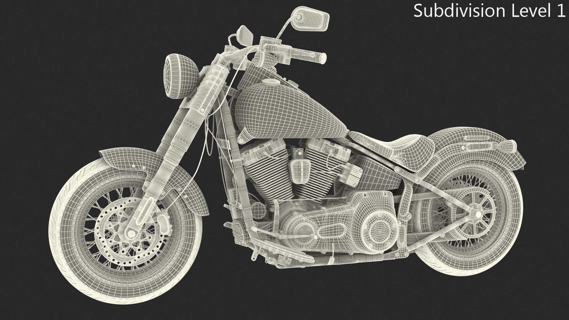 3D Softail Motorcycle Generic Rigged model