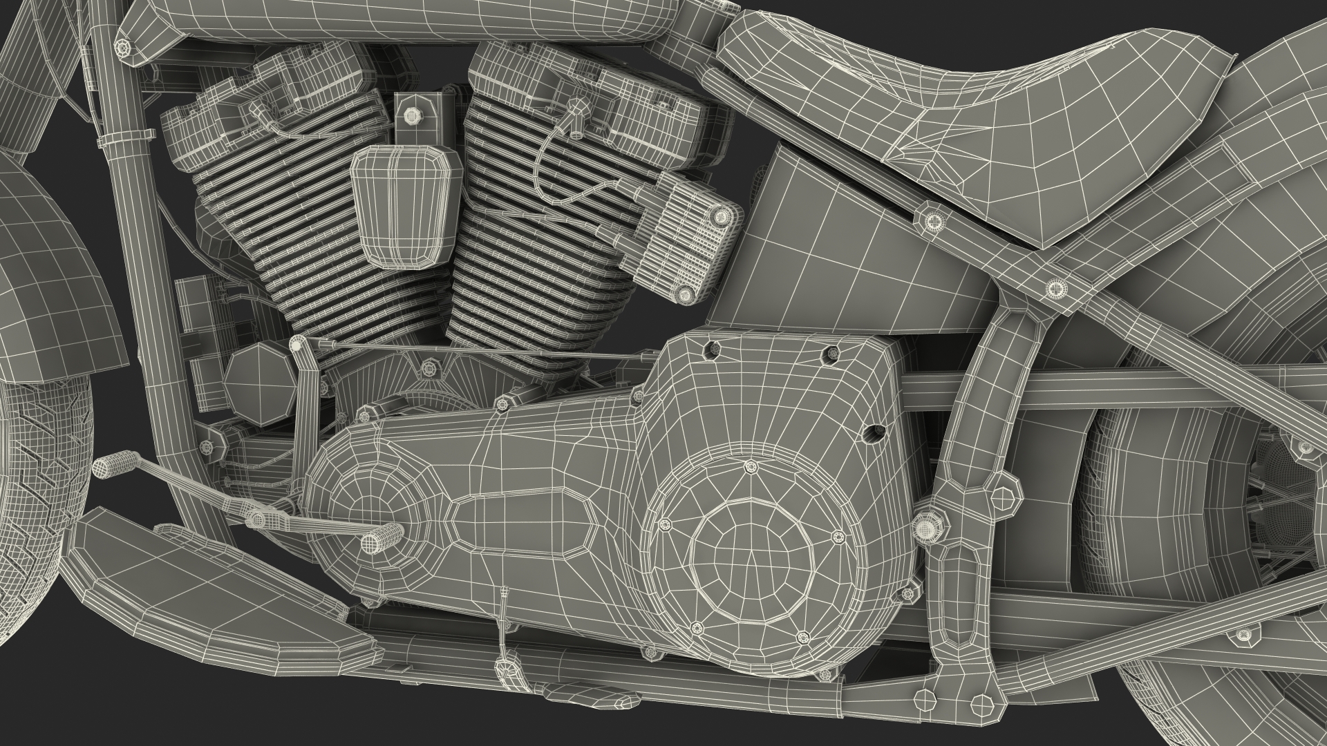 3D Softail Motorcycle Generic Rigged model