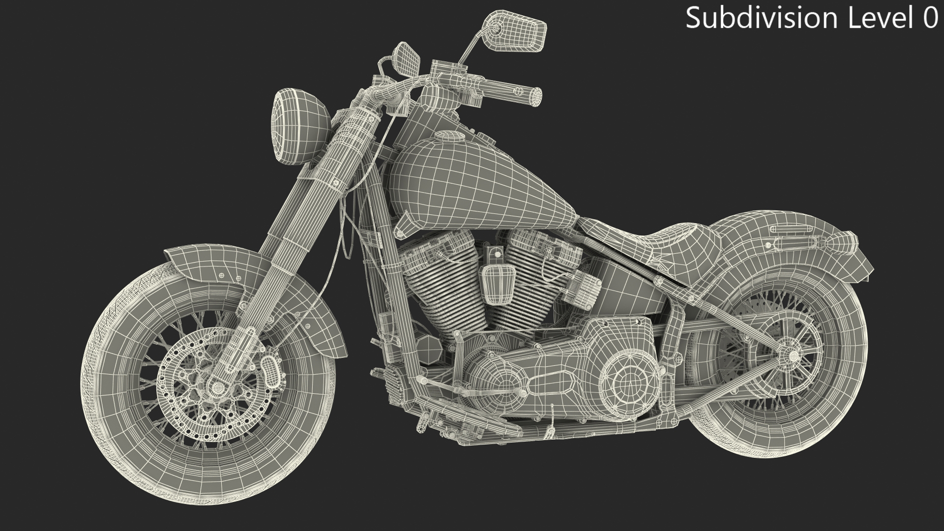 3D Softail Motorcycle Generic Rigged model