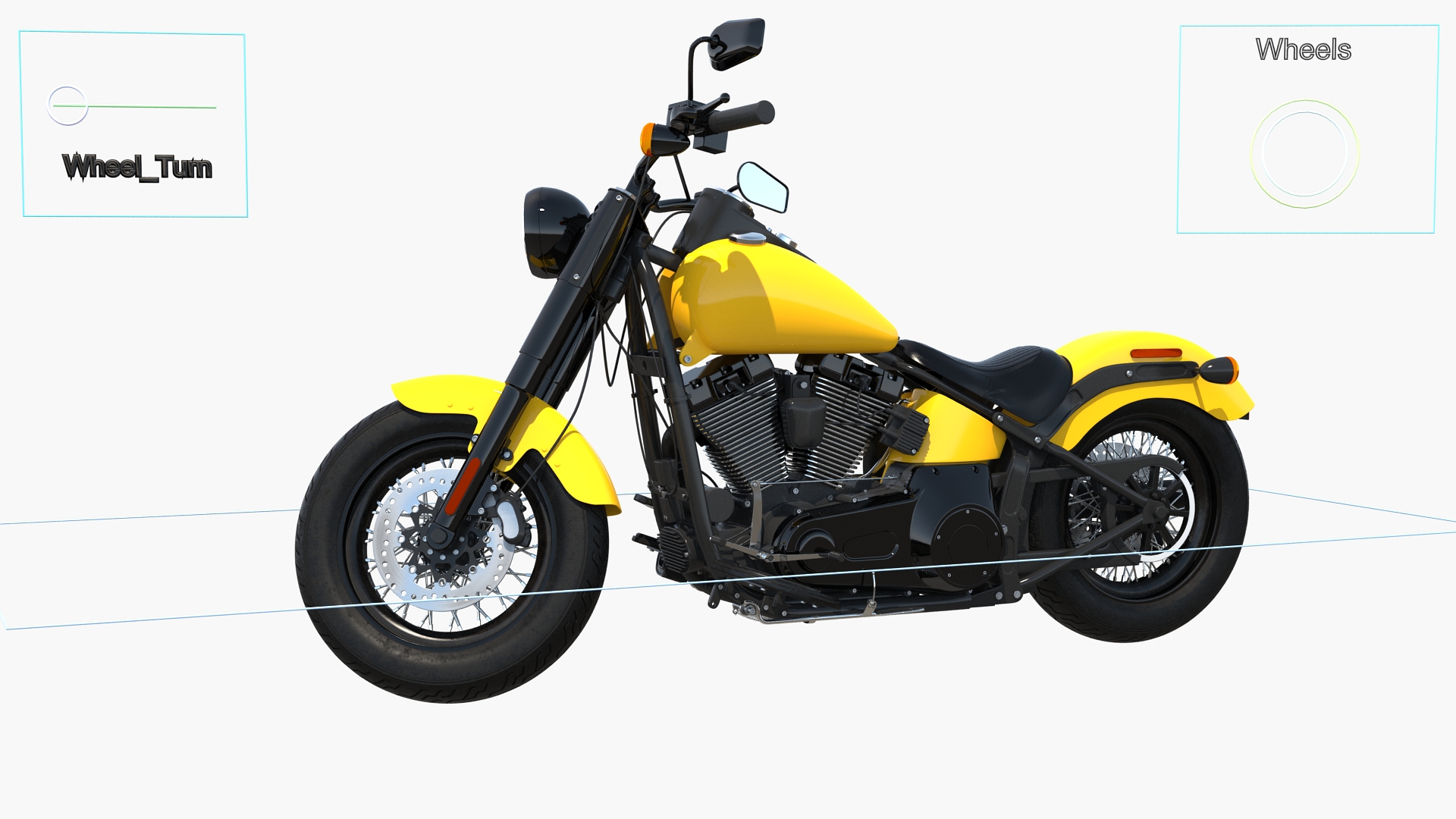 3D Softail Motorcycle Generic Rigged model