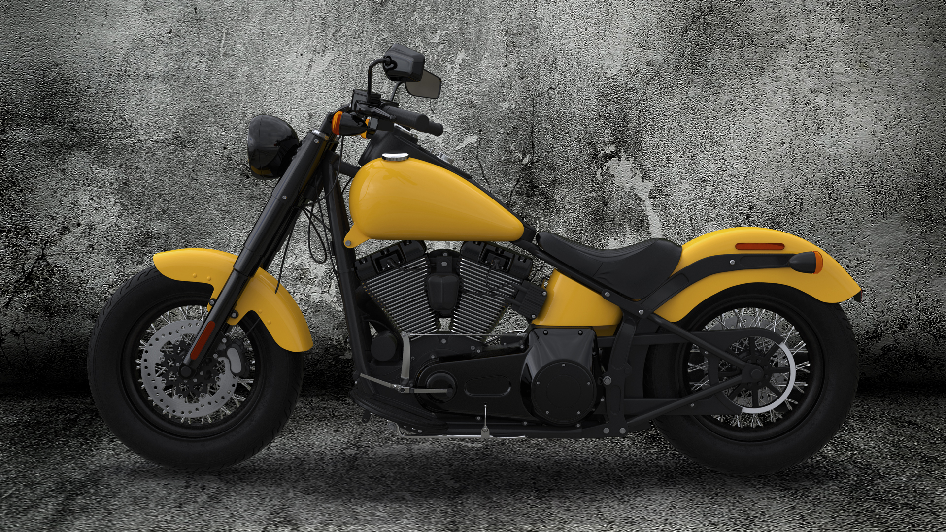 3D Softail Motorcycle Generic Rigged model