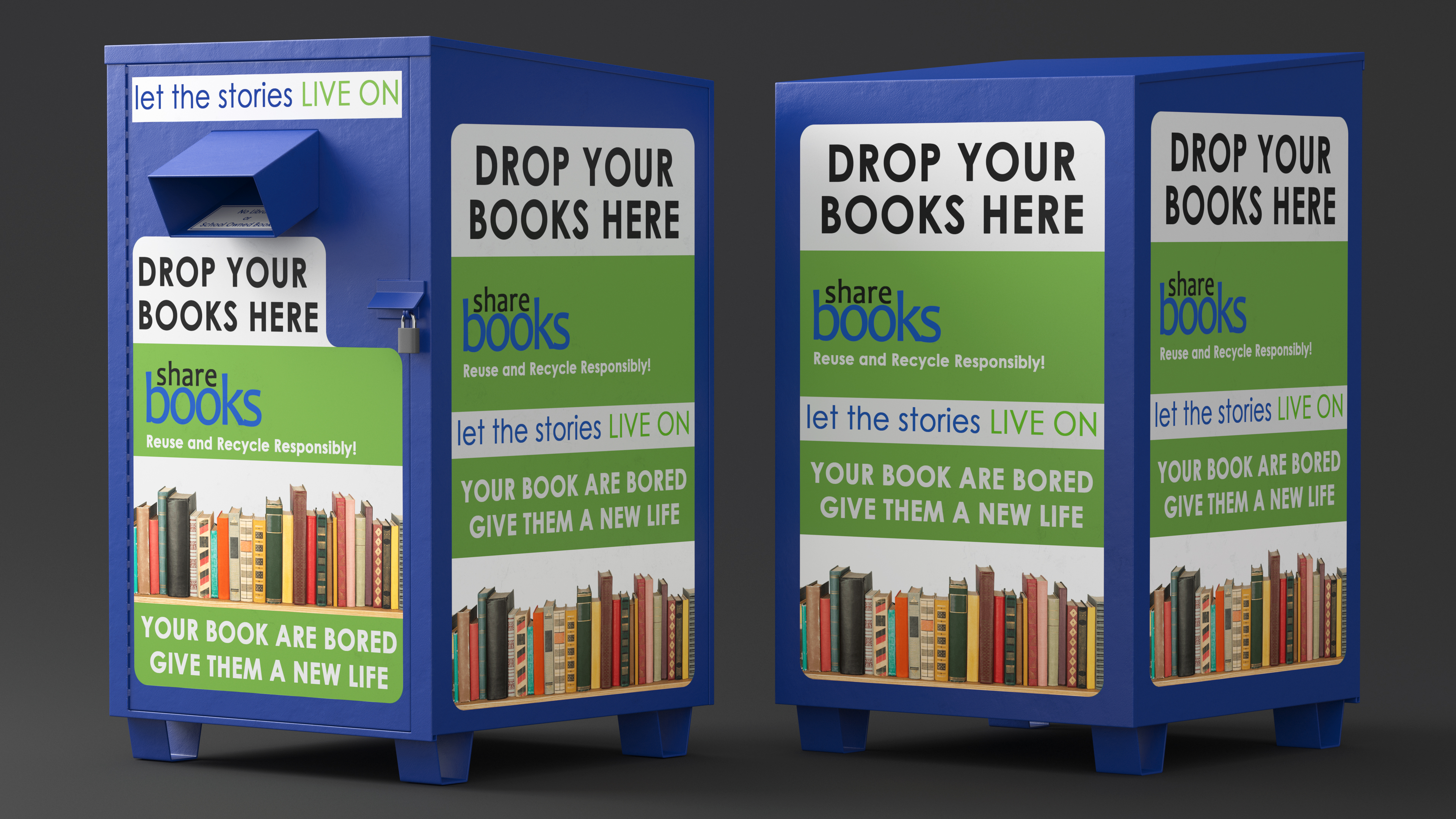 3D Book Drop Box Blue model