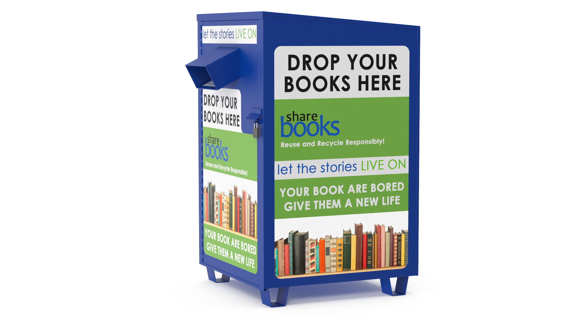3D Book Drop Box Blue model