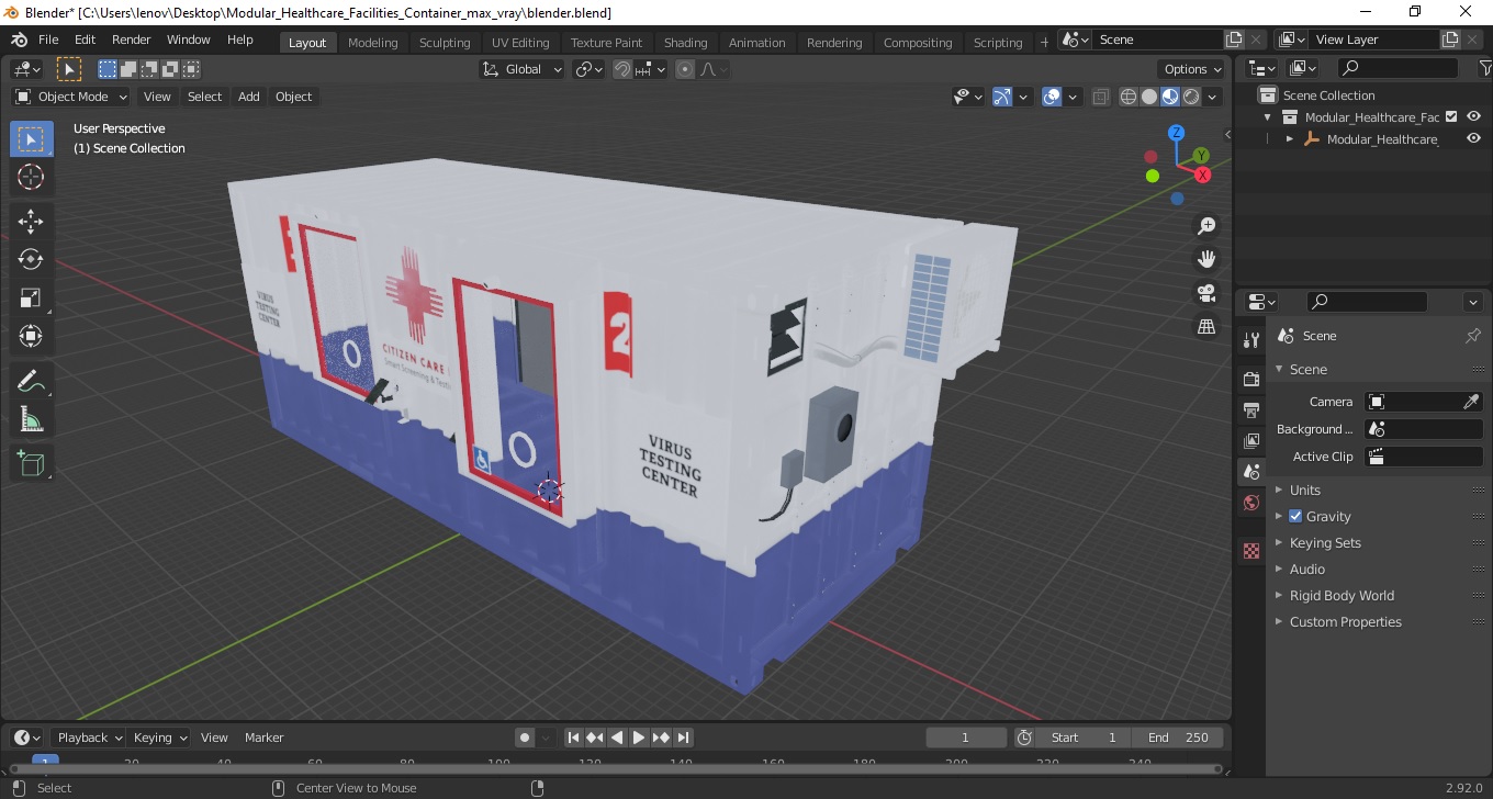 Modular Healthcare Facilities Container 3D model