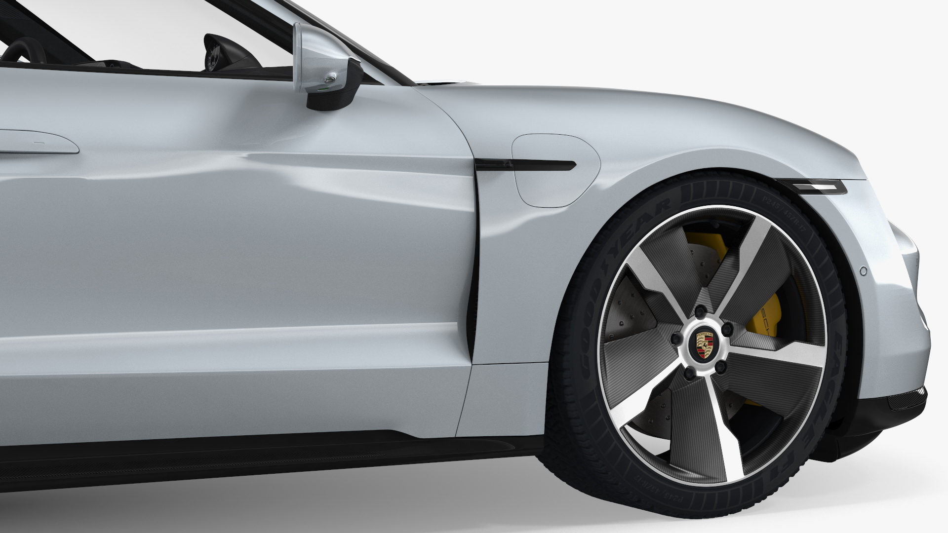 3D model Porsche Taycan Turbo S 2020 Silver Simple Interior