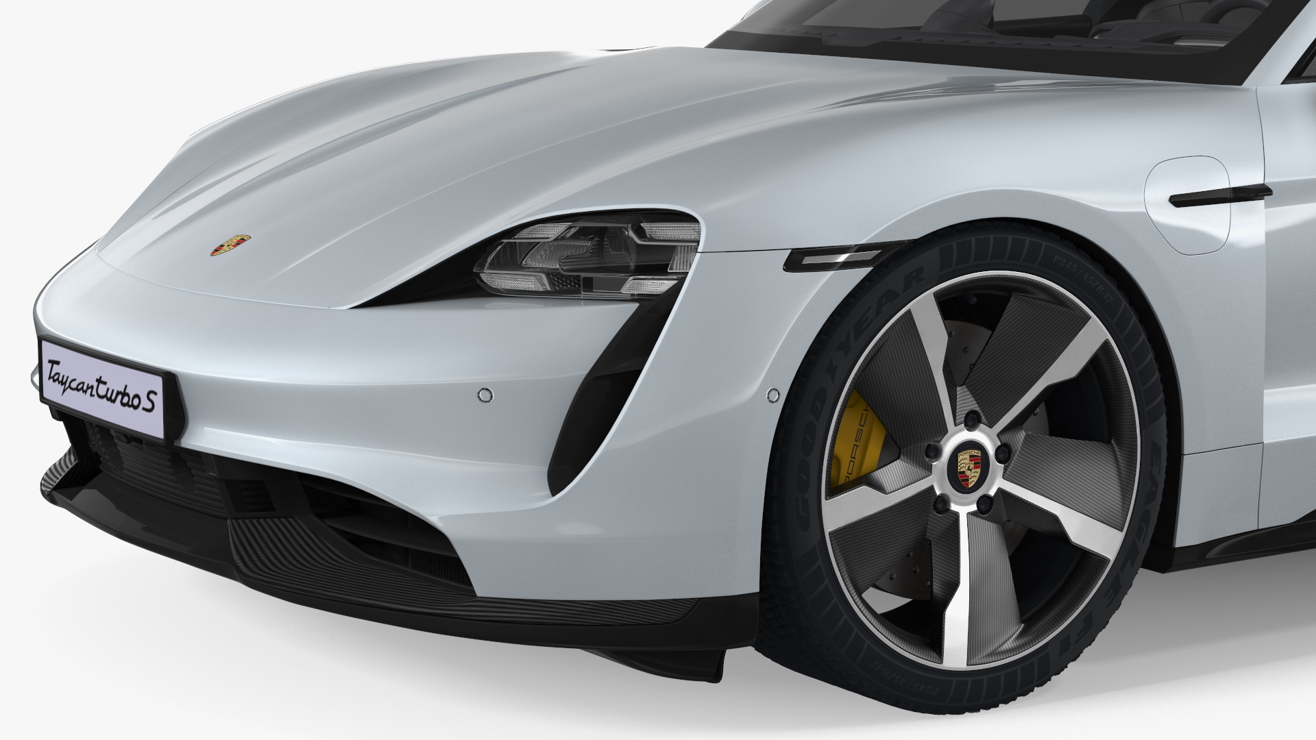 3D model Porsche Taycan Turbo S 2020 Silver Simple Interior