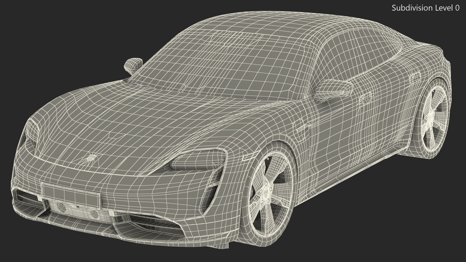 3D model Porsche Taycan Turbo S 2020 Silver Simple Interior