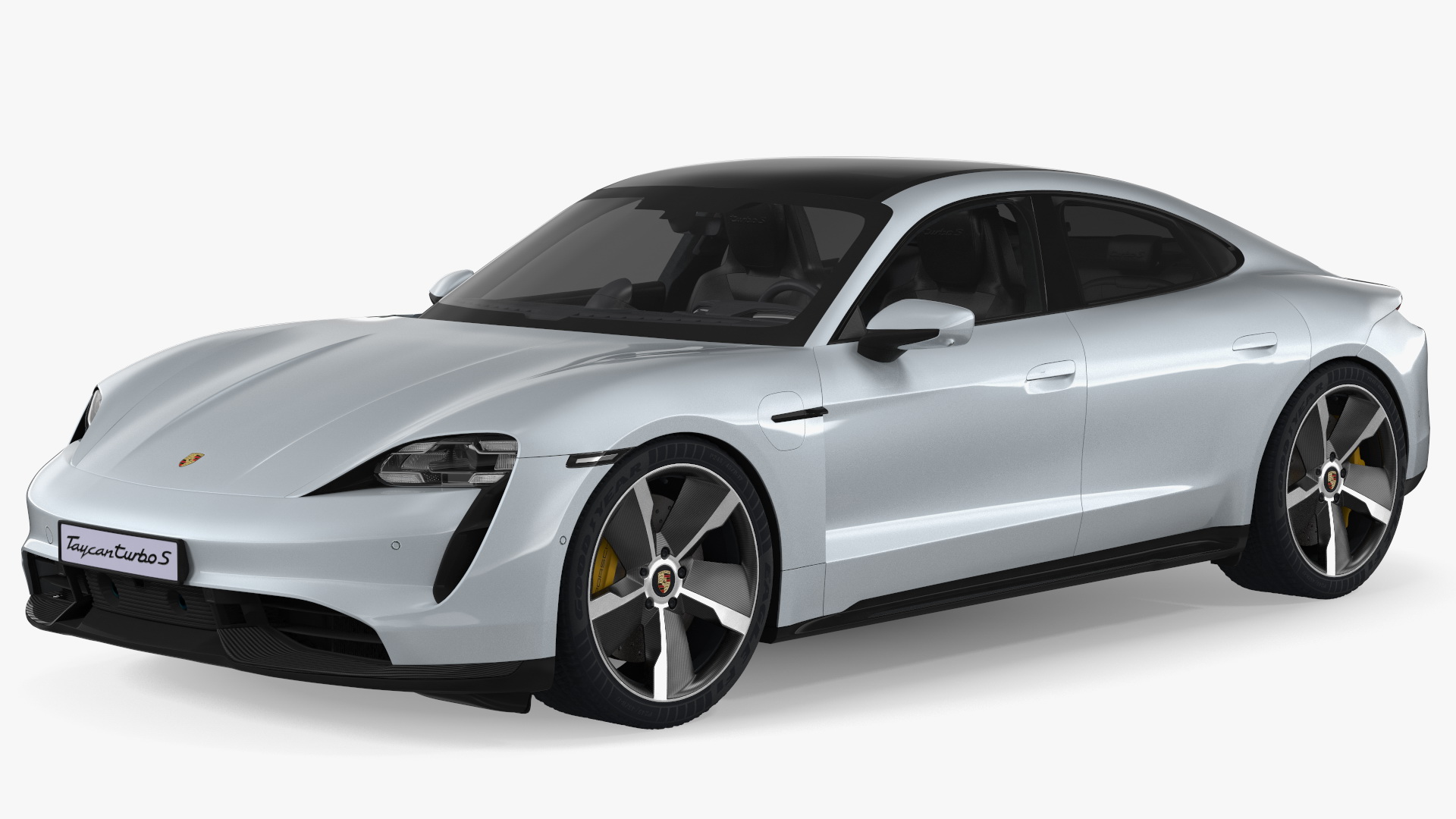 3D model Porsche Taycan Turbo S 2020 Silver Simple Interior