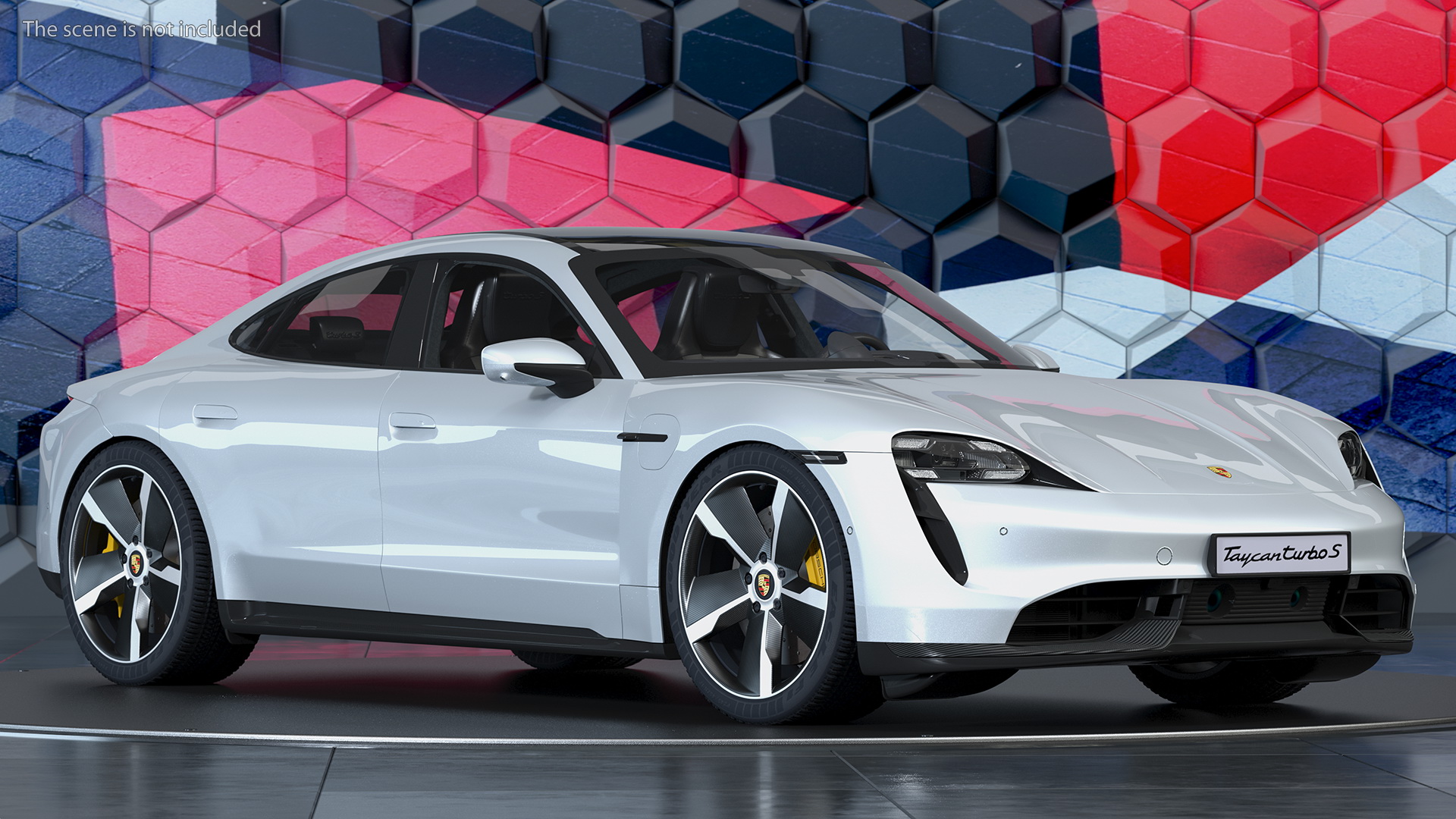 3D model Porsche Taycan Turbo S 2020 Silver Simple Interior