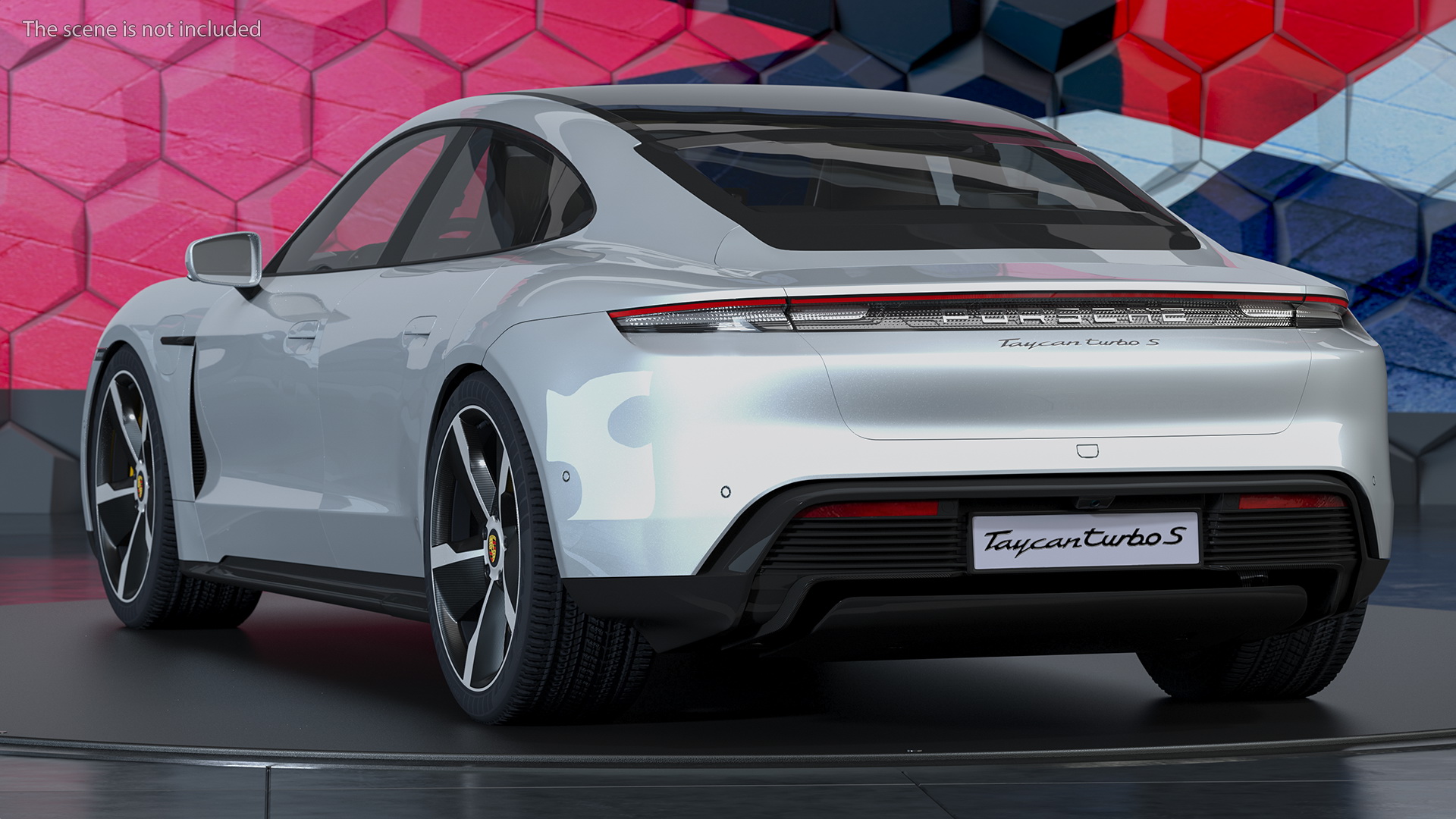 3D model Porsche Taycan Turbo S 2020 Silver Simple Interior
