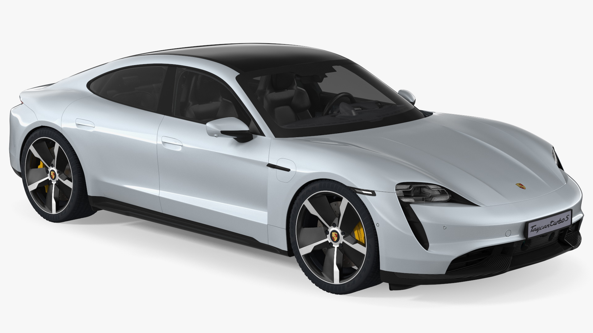 3D model Porsche Taycan Turbo S 2020 Silver Simple Interior