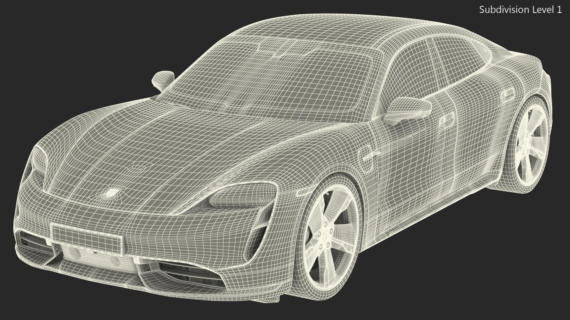 3D model Porsche Taycan Turbo S 2020 Silver Simple Interior