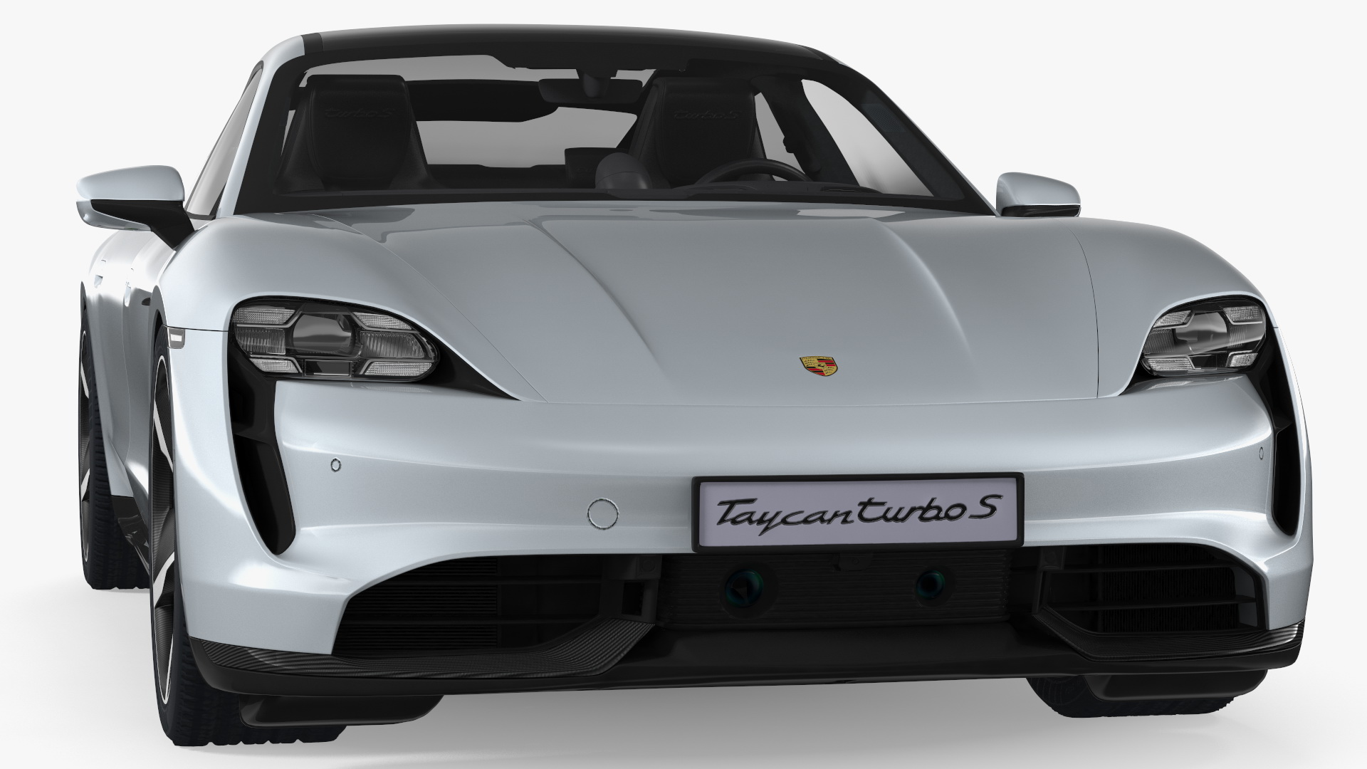 3D model Porsche Taycan Turbo S 2020 Silver Simple Interior