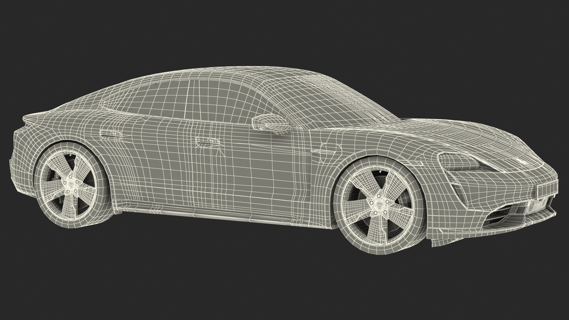 3D model Porsche Taycan Turbo S 2020 Silver Simple Interior