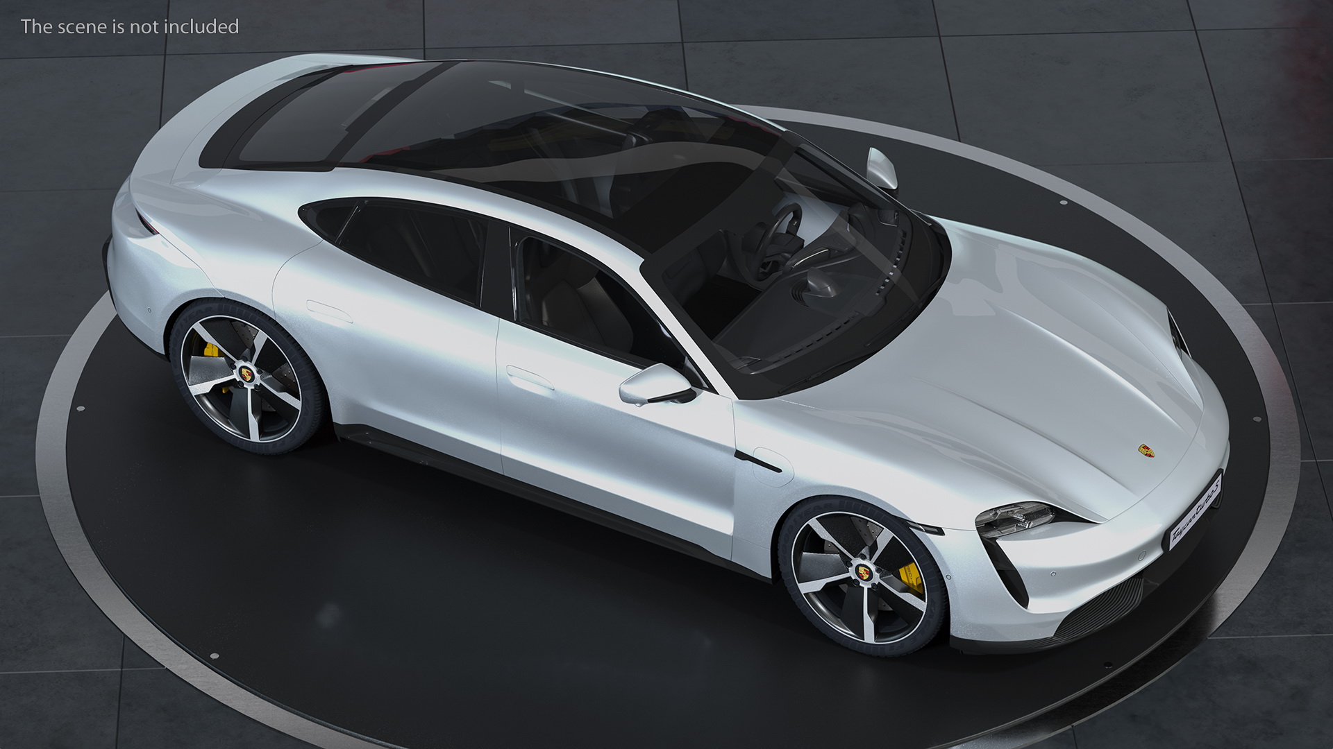 3D model Porsche Taycan Turbo S 2020 Silver Simple Interior