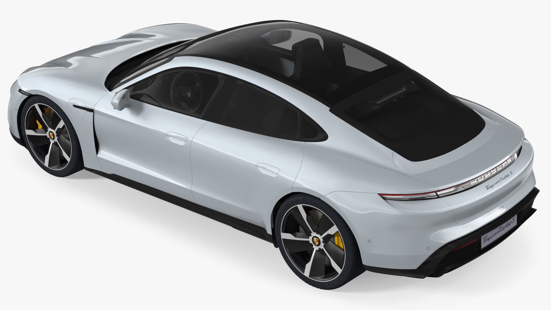3D model Porsche Taycan Turbo S 2020 Silver Simple Interior