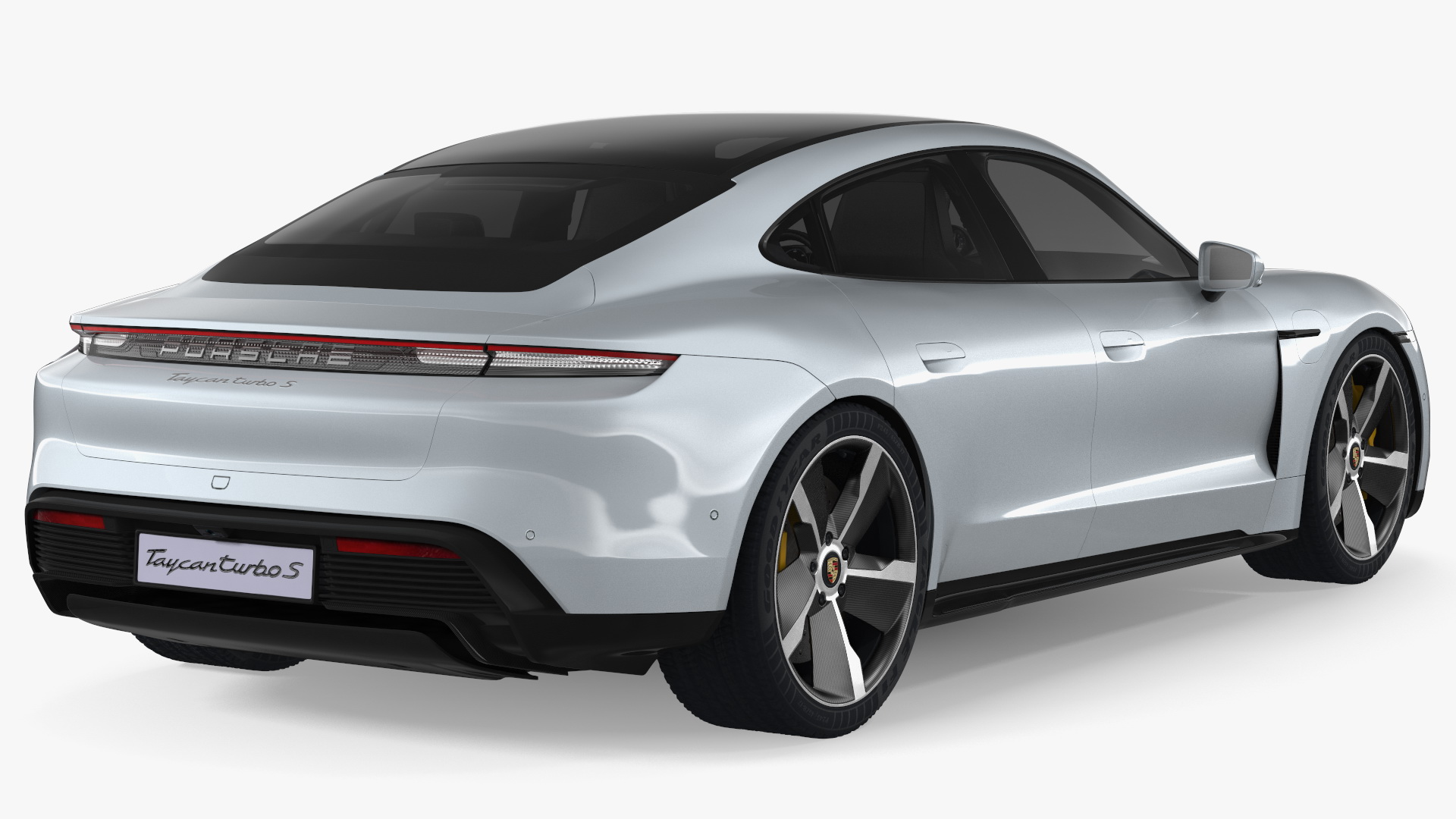 3D model Porsche Taycan Turbo S 2020 Silver Simple Interior