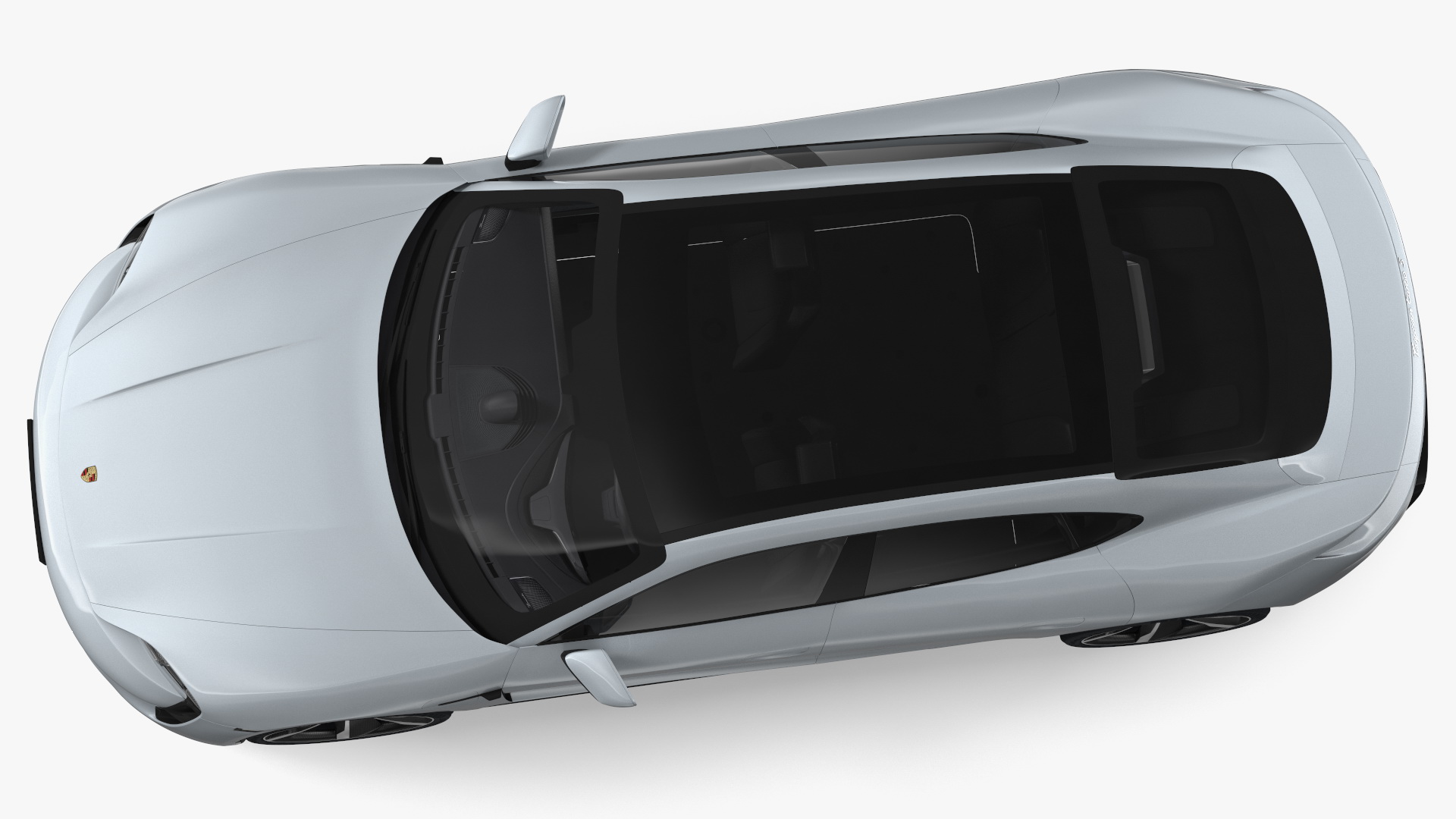 3D model Porsche Taycan Turbo S 2020 Silver Simple Interior