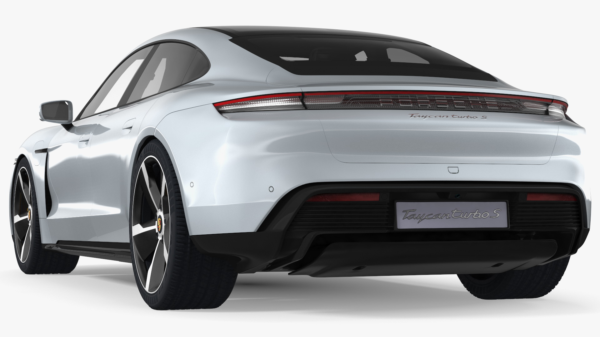 3D model Porsche Taycan Turbo S 2020 Silver Simple Interior