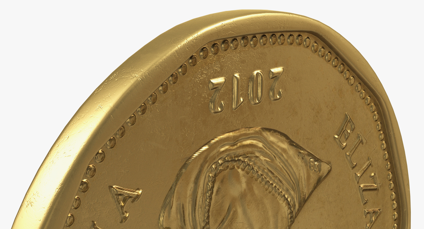 Canadian Dollar Coin Loonie 3D
