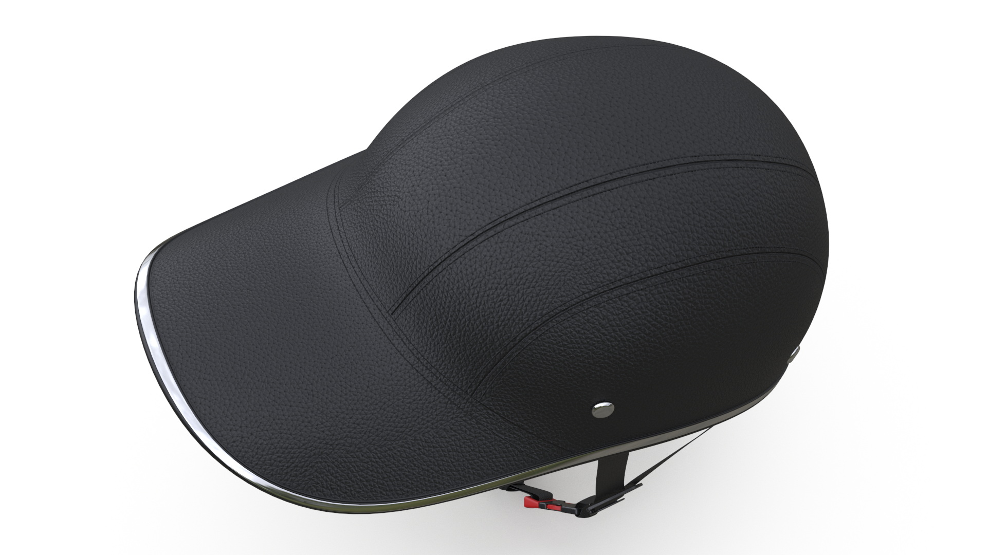 3D Baseball Cap Bike Helmet Black Leather model
