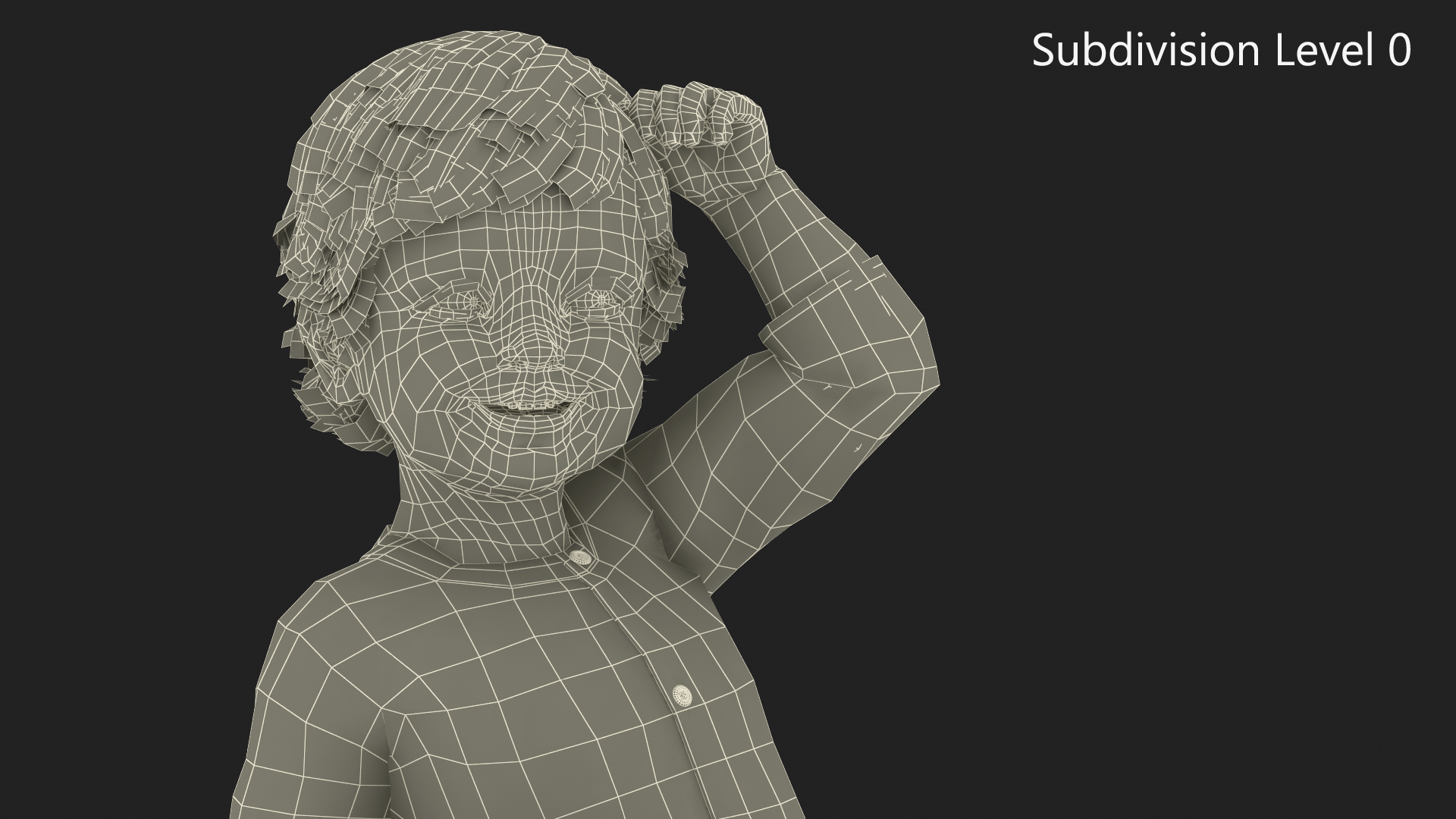 3D model Baby in Summer Strolling Clothes Sitting Pose
