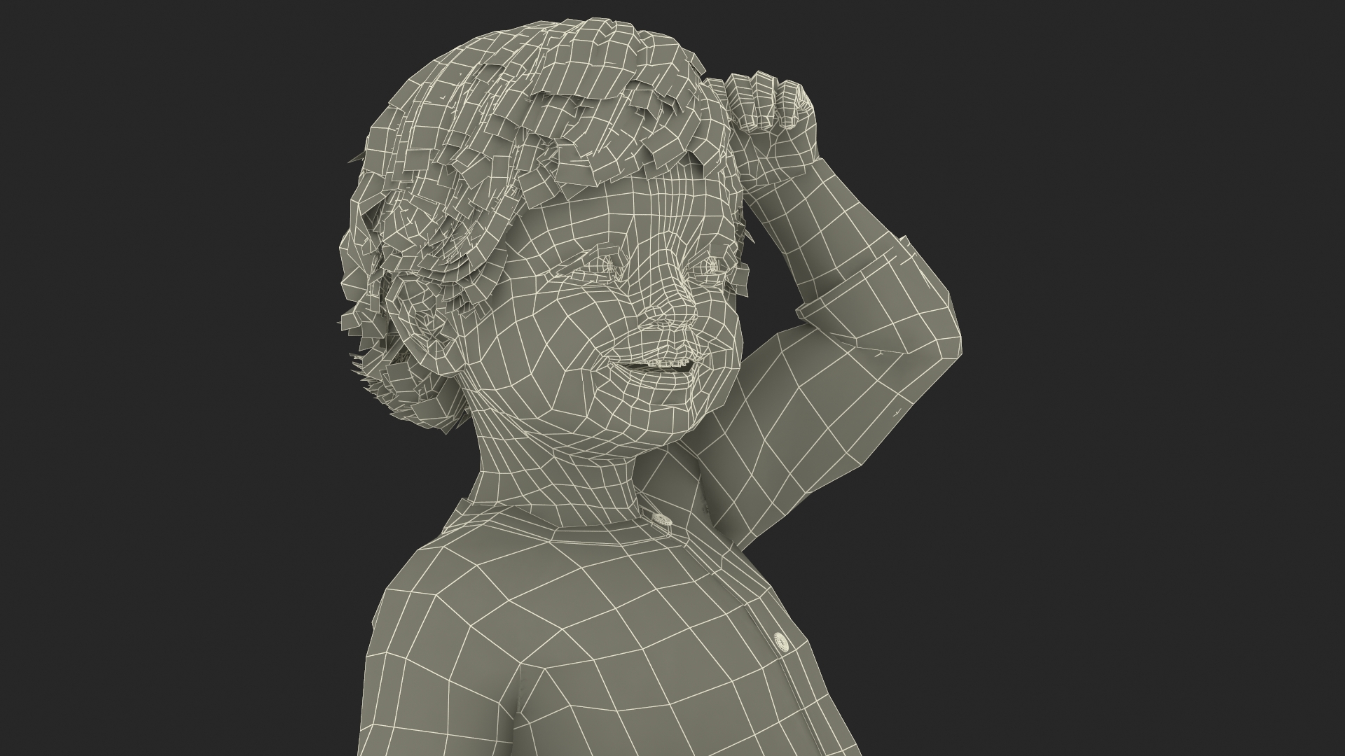 3D model Baby in Summer Strolling Clothes Sitting Pose