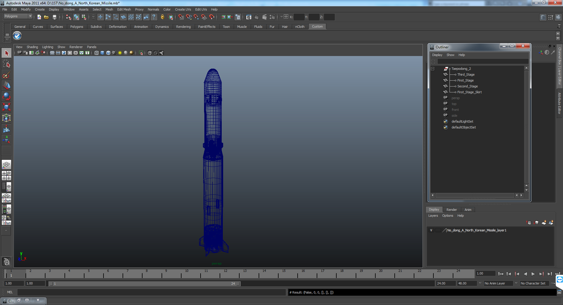 3D model No dong A North Korean Missile