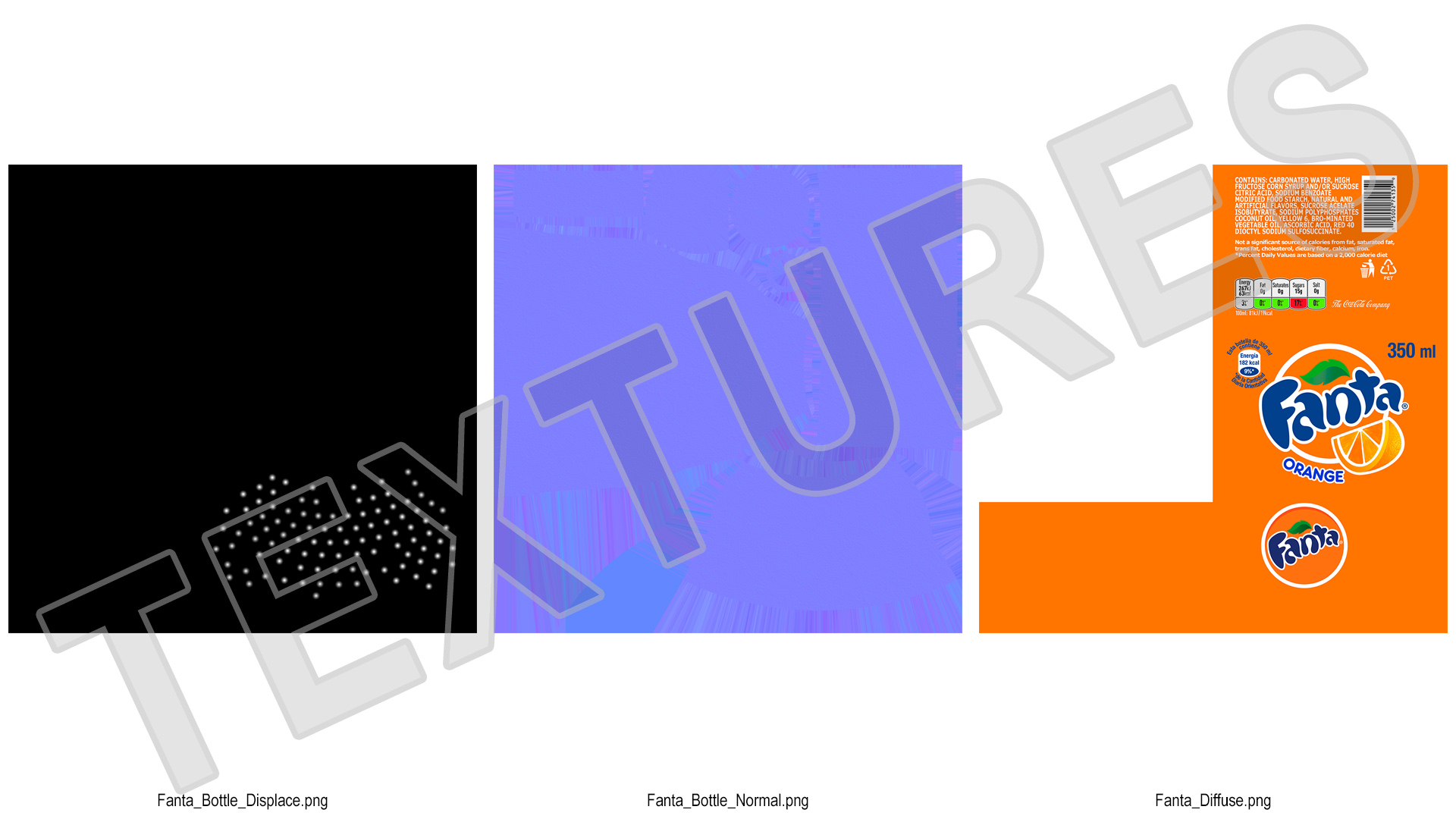 3D Fanta Glass Bottle model