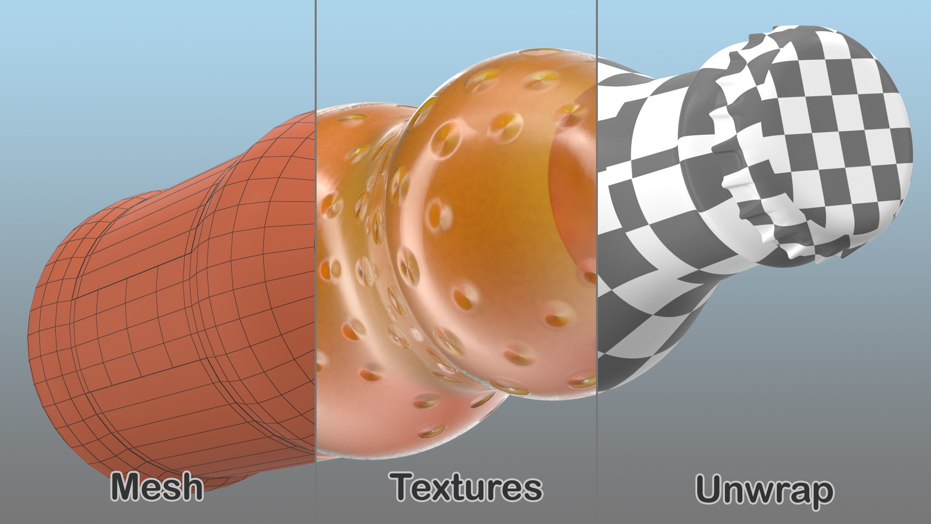 3D Fanta Glass Bottle model