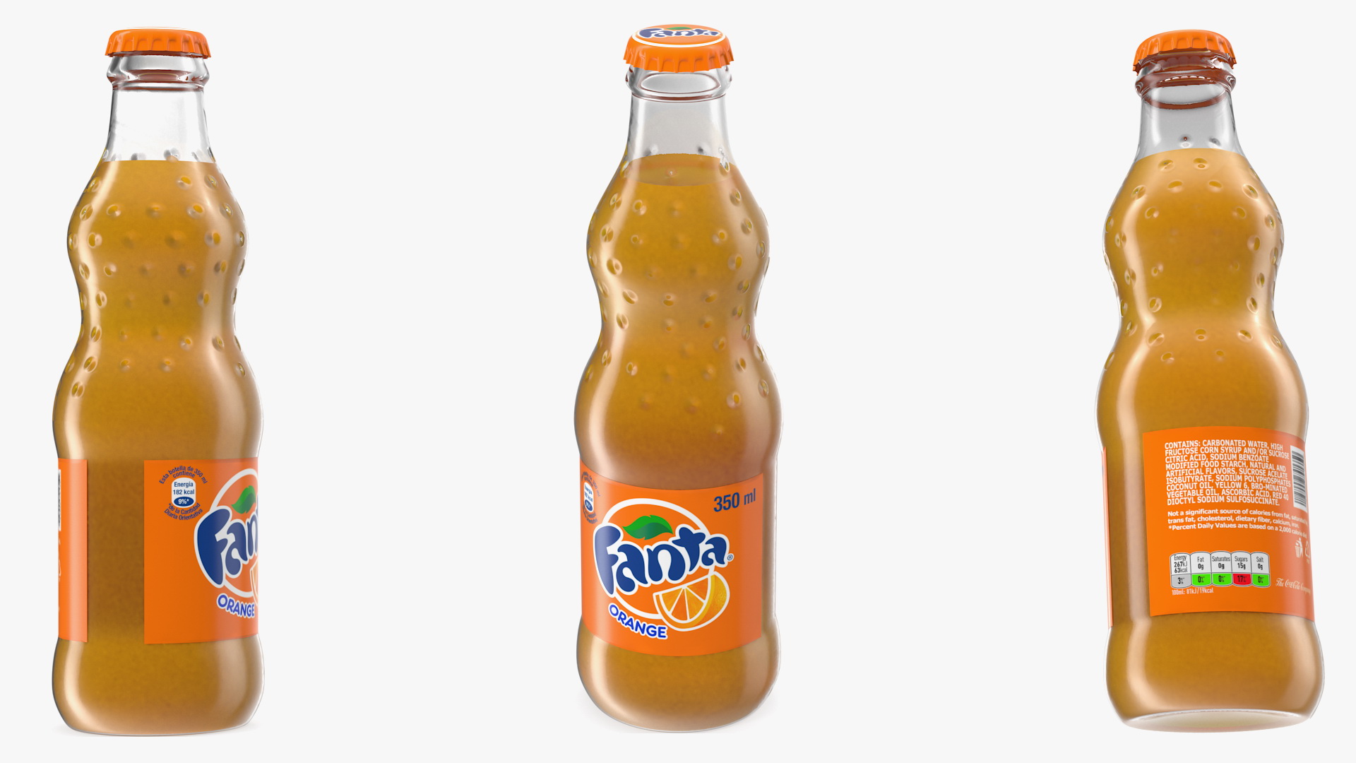 3D Fanta Glass Bottle model